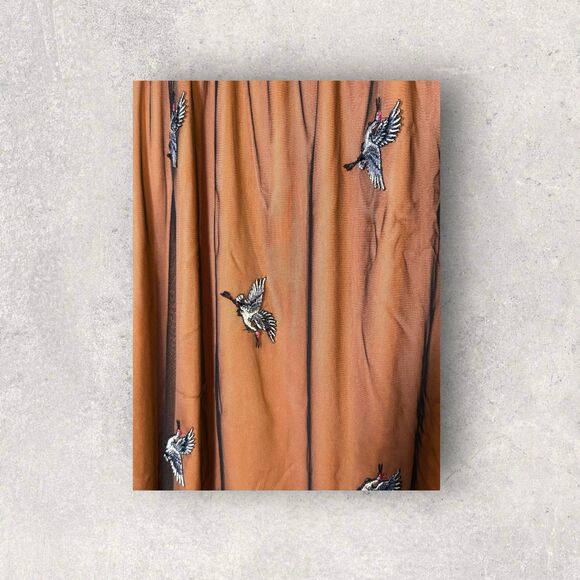 Lularoe NWT Lola Skirt Size XL Brown/Copper With Black Tulle Overlay And Birds - Picture 2 of 6